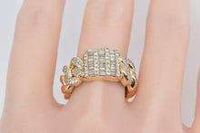 Load image into Gallery viewer, 14K 1.75 Ctw Baguette Diamond Men&#39;s Chain Fashion Ring Yellow Gold