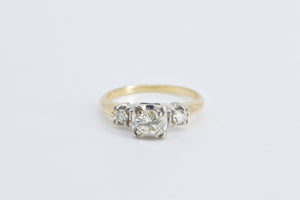 14K 1940's 0.55 Ctw Diamond Classic Engagement Ring Yellow Gold