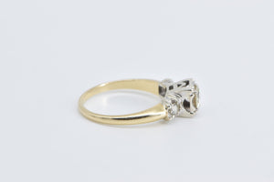 14K 1940's 0.55 Ctw Diamond Classic Engagement Ring Yellow Gold