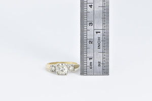 14K 1940's 0.55 Ctw Diamond Classic Engagement Ring Yellow Gold