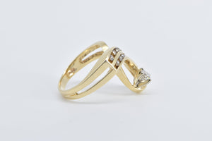 14K 0.59 Ctw Diamond Loop Ribbon Statement Ring Yellow Gold