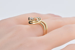 14K 0.59 Ctw Diamond Loop Ribbon Statement Ring Yellow Gold