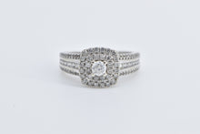 Load image into Gallery viewer, 10K 0.50 Ctw Diamond Halo Vintage Engagement Ring White Gold