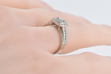 Load image into Gallery viewer, 10K 0.50 Ctw Diamond Halo Vintage Engagement Ring White Gold