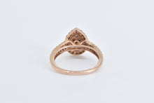 Load image into Gallery viewer, 10K 0.33 Ctw Diamond Pear Cluster Halo Engagement Ring Rose Gold