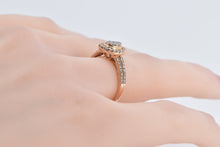 Load image into Gallery viewer, 10K 0.33 Ctw Diamond Pear Cluster Halo Engagement Ring Rose Gold