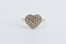 Load image into Gallery viewer, 14K 1.00 Ctw Pave Fancy Brown Diamond Heart Love Ring Yellow Gold