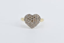 Load image into Gallery viewer, 14K 1.00 Ctw Pave Fancy Brown Diamond Heart Love Ring Yellow Gold