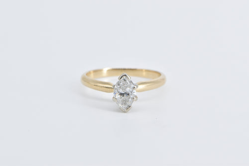 14K 0.91 Ct Marquise Diamond Solitaire Engagement Ring Yellow Gold