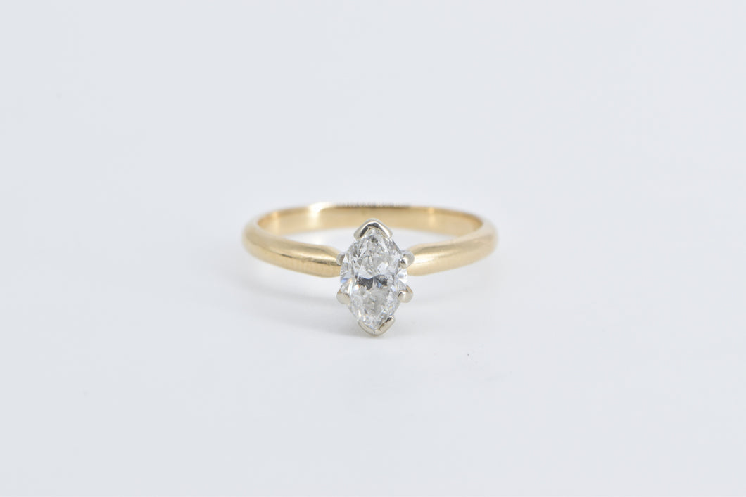 14K 0.91 Ct Marquise Diamond Solitaire Engagement Ring Yellow Gold