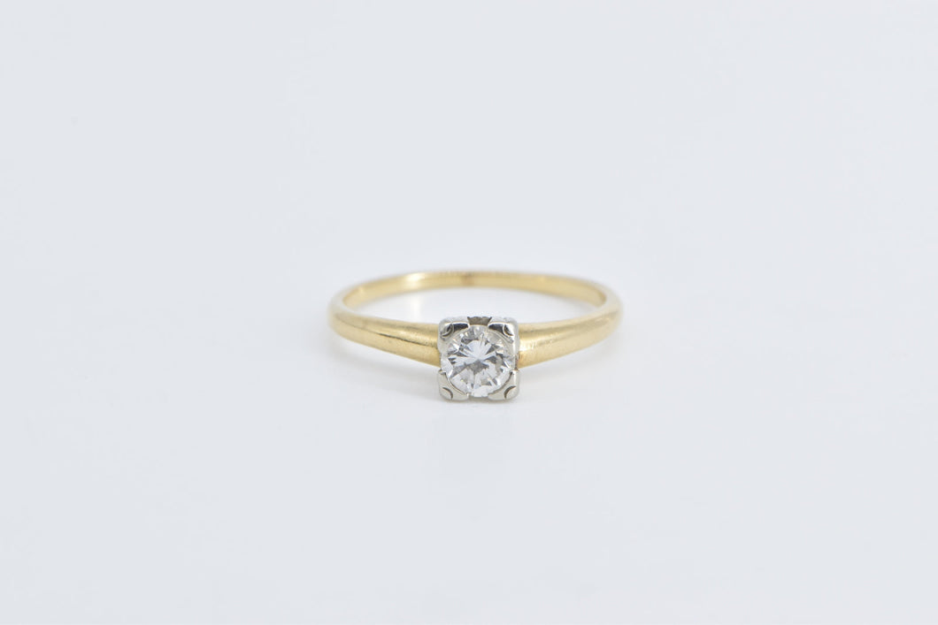 14K 0.30 Ct Diamond 1940's Solitaire Engagement Ring Yellow Gold