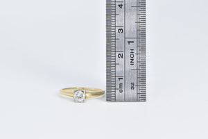 14K 0.30 Ct Diamond 1940's Solitaire Engagement Ring Yellow Gold