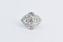 Load image into Gallery viewer, Platinum 1.08 Ctw Marquise Diamond Art Deco Engagement Ring