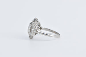 Platinum 1.08 Ctw Marquise Diamond Art Deco Engagement Ring