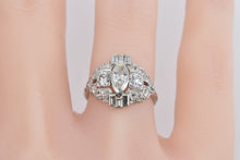 Load image into Gallery viewer, Platinum 1.08 Ctw Marquise Diamond Art Deco Engagement Ring