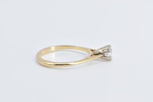 14K 0.45 Ct Euro Diamond Solitaire Engagement Ring Yellow Gold