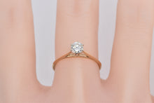 Load image into Gallery viewer, 14K 0.45 Ct Euro Diamond Solitaire Engagement Ring Yellow Gold