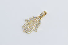 Load image into Gallery viewer, 14K 2.00 Ctw Diamond Encrusted Hamsa Protection Pendant Yellow Gold