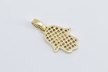 Load image into Gallery viewer, 14K 2.00 Ctw Diamond Encrusted Hamsa Protection Pendant Yellow Gold