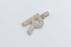 10K 4.10 Ctw Diamond Encrusted R Monogram Name Pendant Yellow Gold