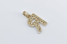 Load image into Gallery viewer, 10K 4.10 Ctw Diamond Encrusted R Monogram Name Pendant Yellow Gold