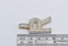 Load image into Gallery viewer, 10K 4.10 Ctw Diamond Encrusted R Monogram Name Pendant Yellow Gold