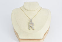 Load image into Gallery viewer, 10K 4.10 Ctw Diamond Encrusted R Monogram Name Pendant Yellow Gold