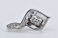 Load image into Gallery viewer, 14K 0.45 Ctw Diamond Wavy Design Vintage Curvy Pendant White Gold