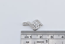 Load image into Gallery viewer, 14K 0.45 Ctw Diamond Wavy Design Vintage Curvy Pendant White Gold