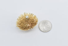 Load image into Gallery viewer, 14K 0.30 Ct Diamond Solitaire Sea Urchin Pom Ball Pin/Brooch Yellow Gold