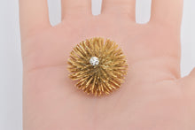 Load image into Gallery viewer, 14K 0.30 Ct Diamond Solitaire Sea Urchin Pom Ball Pin/Brooch Yellow Gold