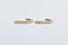 Load image into Gallery viewer, 14K 0.48 Ctw Diamond Semi Hoop Curved Bar Earrings Yellow Gold