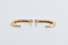 Load image into Gallery viewer, 14K 0.48 Ctw Diamond Semi Hoop Curved Bar Earrings Yellow Gold