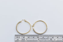 Load image into Gallery viewer, 10K 1.00 Ctw Diamond Encrusted 28mm Hoop Earrings Yellow Gold