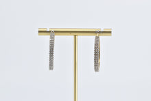 Load image into Gallery viewer, 10K 1.00 Ctw Diamond Encrusted 28mm Hoop Earrings Yellow Gold