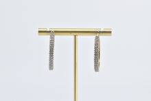 Load image into Gallery viewer, 10K 1.00 Ctw Diamond Encrusted 28mm Hoop Earrings Yellow Gold