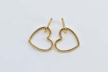 Load image into Gallery viewer, Sterling Silver Gold Plated 0.35 Ctw Diamond Heart Love Dangle Earrings