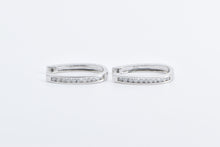 Load image into Gallery viewer, 14K 0.66 Ctw Diamond Oval Classic Fashion Hoop Earrings White Gold