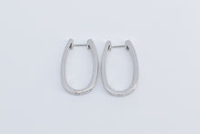 Load image into Gallery viewer, 14K 0.66 Ctw Diamond Oval Classic Fashion Hoop Earrings White Gold