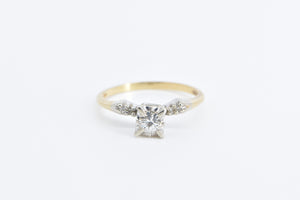 14K 1940's 0.23 Ctw Diamond Promise Engagement Ring Yellow Gold