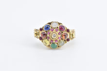 Load image into Gallery viewer, 14K 1960&#39;s Diamond Multi Stone Ornate Ring Yellow Gold