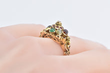 Load image into Gallery viewer, 14K 1960&#39;s Diamond Multi Stone Ornate Ring Yellow Gold