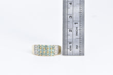 Load image into Gallery viewer, 14K Green Sapphire Diamond Squared Band Ring Yellow Gold