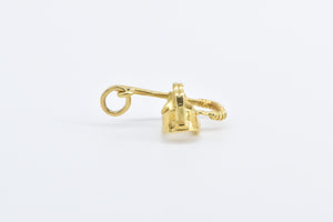 18K 3D Snorkel Scuba Swim Mask Charm/Pendant Yellow Gold