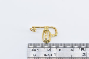 18K 3D Snorkel Scuba Swim Mask Charm/Pendant Yellow Gold