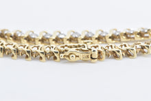 Load image into Gallery viewer, 10K 1.50 Ctw Diamond Classic Wavy Link Tennis Bracelet 6.75&quot; Yellow Gold