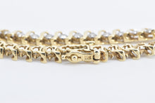 Load image into Gallery viewer, 10K 1.50 Ctw Diamond Classic Wavy Link Tennis Bracelet 6.75&quot; Yellow Gold