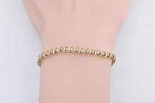 Load image into Gallery viewer, 10K 1.50 Ctw Diamond Classic Wavy Link Tennis Bracelet 6.75&quot; Yellow Gold