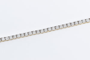 10K 4.00 Ctw Diamond Vintage Round Link Tennis Necklace 20" Yellow Gold