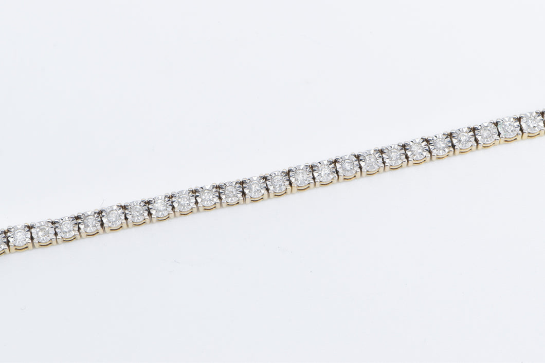 10K 4.00 Ctw Diamond Vintage Round Link Tennis Necklace 20